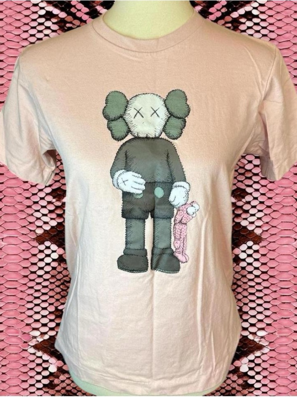Men's Short Sleeve KAWS Tee in Light Pink
